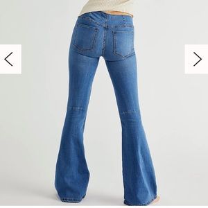FREE PEOPLE Penny Pull-On Flare Blue Jeans Women’s 26 Western Festival Stretch.